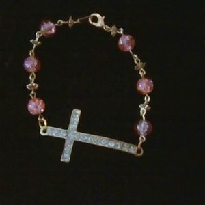 Beautiful Rhinestone Cross Bracelet NWOT